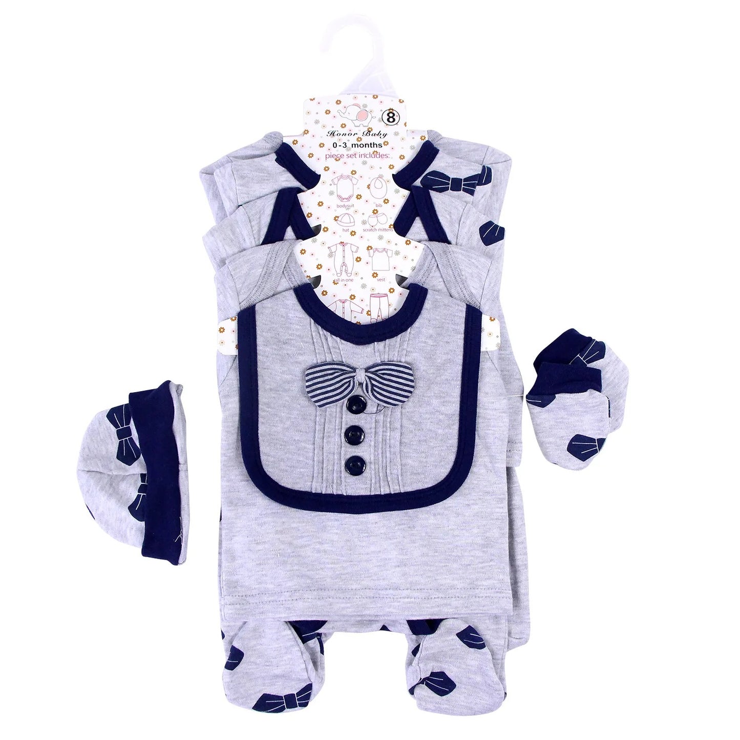 Baby Boy 8-Piece Bowtie Gift Bundle