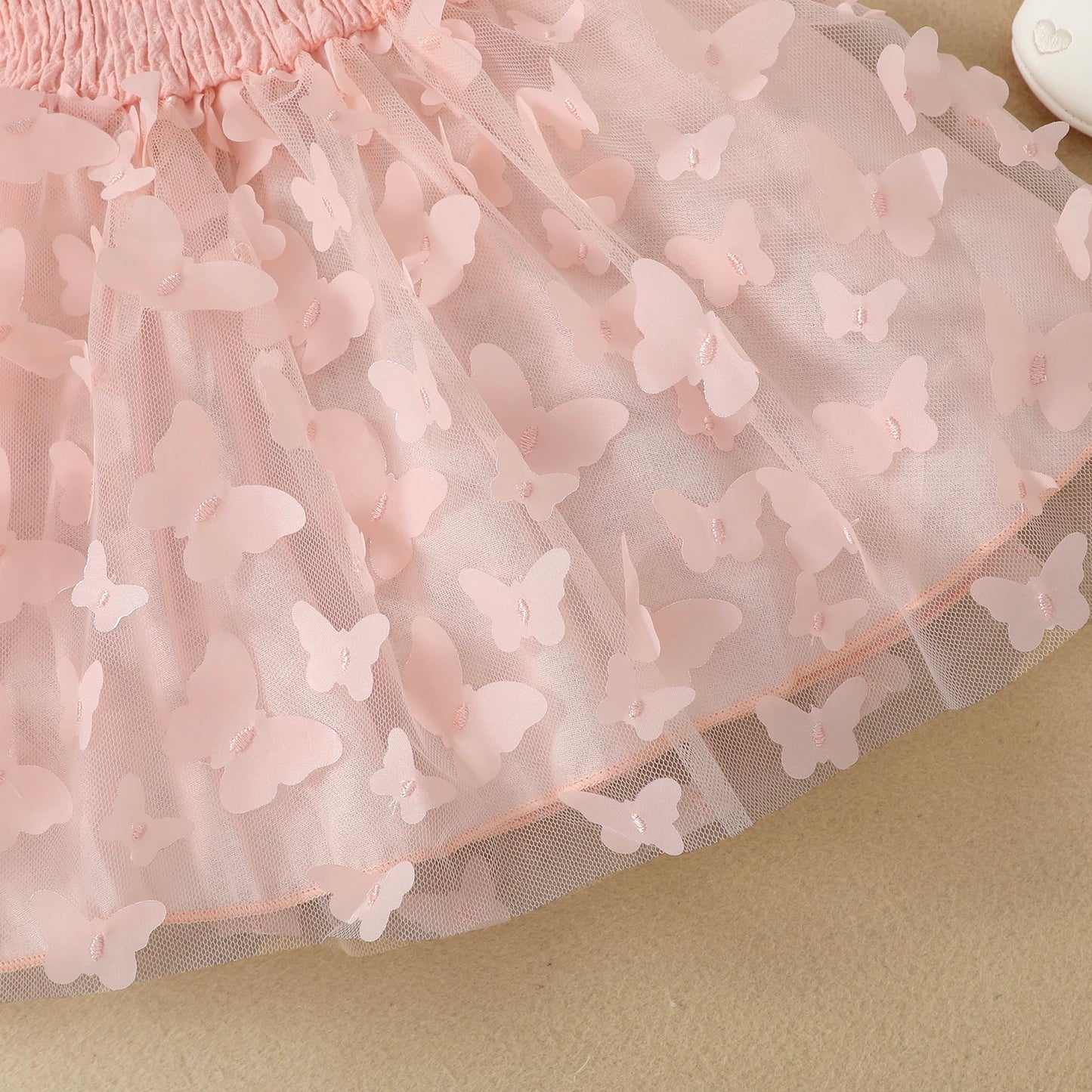 Pink Butterfly Mesh Dress