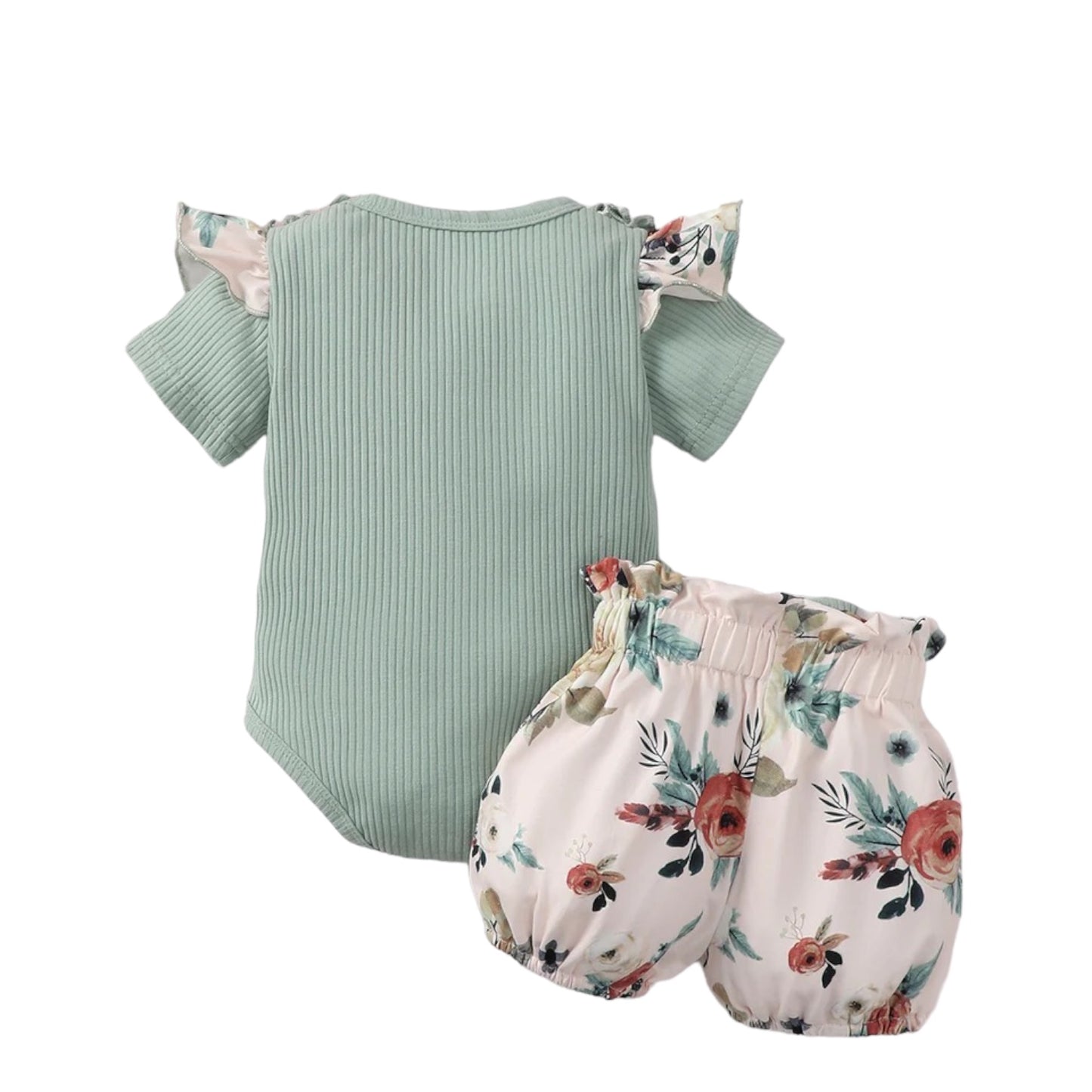 Floral Ruffle Romper Set - 3-Piece Matching Delight