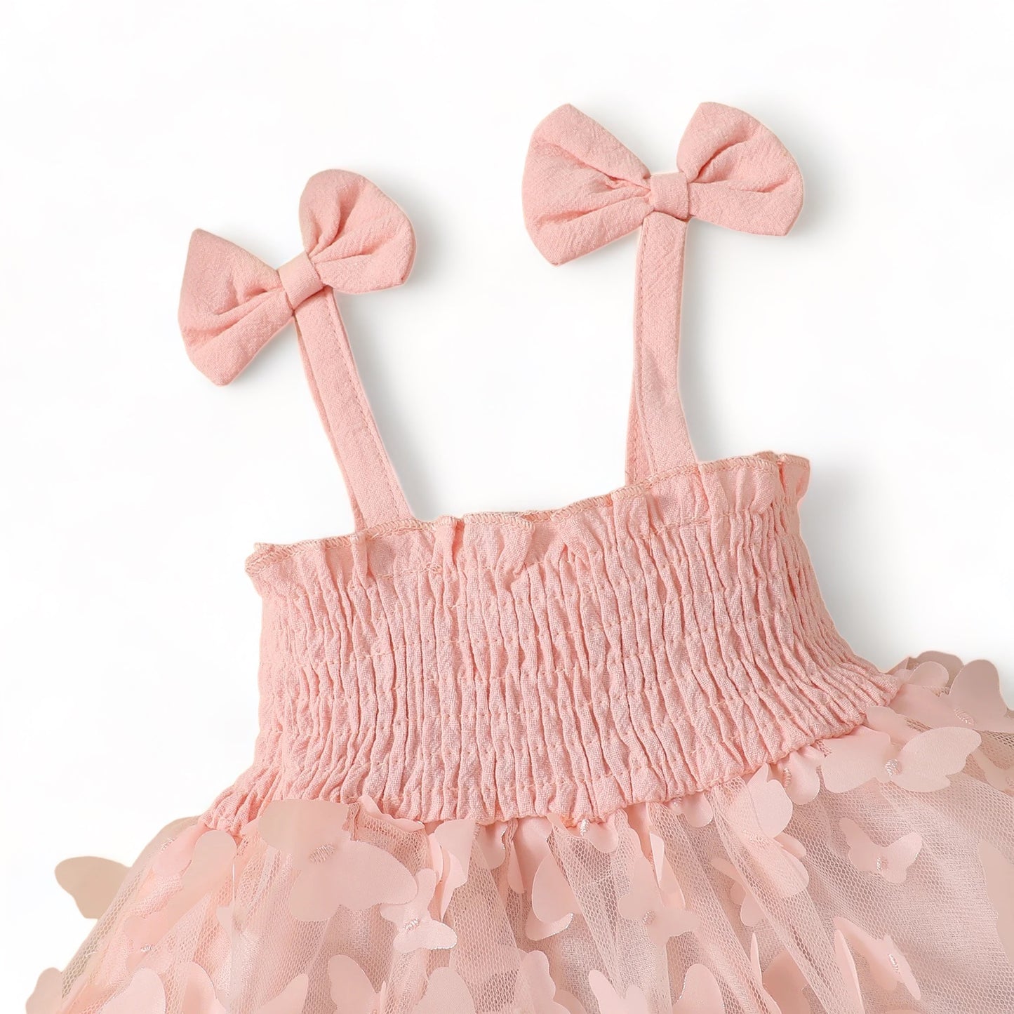Pink Butterfly Mesh Dress