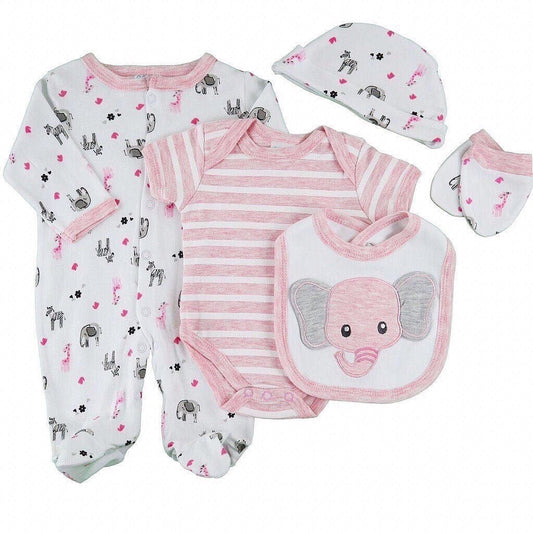 Baby Girl 5-Piece Elephant Gift Bundle