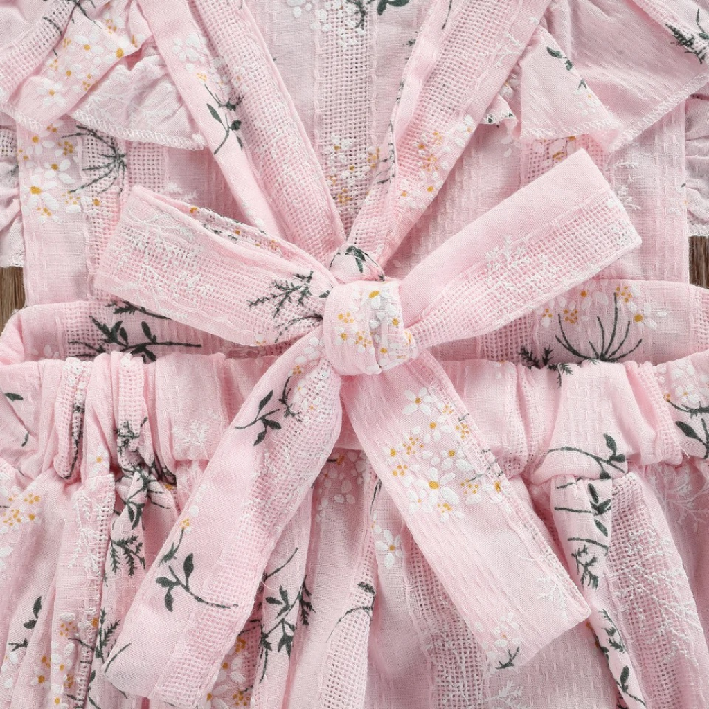 Floral Baby Romper with Matching Hairband